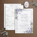 Rustic Lavender Eucalyptus Greenery Wedding Kaart<br><div class="desc">Creëer de perfecte trouwuitnodiging met dit prachtige ontwerp van de waterverf met lavender en eucalyptus greenery design, met handgeschreven scripttypografie en een faux carrera marmer background. Hartelijk dank voor uw steun aan ons kleinbedrijf, dat waarderen we echt! We zijn zo blij dat je zoveel van dit ontwerp houdt als we...</div>