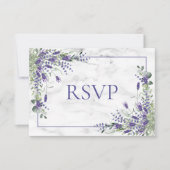 Rustic Lavender Eucalyptus Greenery Wedding RSVP (Voorkant)