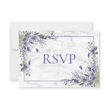Rustic Lavender Eucalyptus Greenery Wedding RSVP