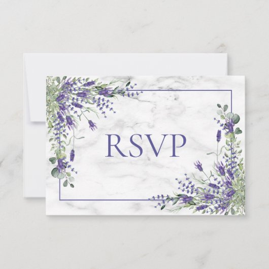 Rustic Lavender Eucalyptus Greenery Wedding RSVP (Voorkant)