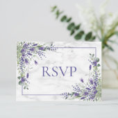 Rustic Lavender Eucalyptus Greenery Wedding RSVP (Staand voorkant)