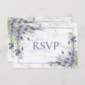 Rustic Lavender Eucalyptus Greenery Wedding RSVP (Voorkant / Achterkant)