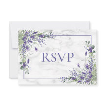 Rustic Lavender Eucalyptus Greenery Wedding RSVP
