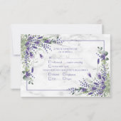 Rustic Lavender Eucalyptus Greenery Wedding RSVP Kaartje (Achterkant)