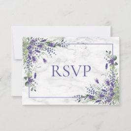 Rustic Lavender Eucalyptus Greenery Wedding RSVP Kaartje