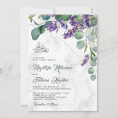 Rustic Lavender Eucalyptus Marble Islamic Wedding Kaart (Voorkant)