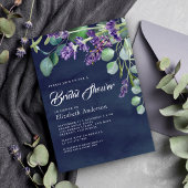 Rustic Lavender Eucalyptus Navy Blue Vrijgezellenf Kaart