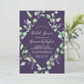 Rustic Lavender & Eucalyptus Paars Vrijgezellenfee Kaart (Staand voorkant)