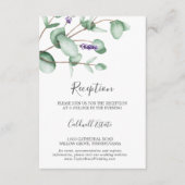 Rustic Lavender & Eucalyptus Receptie Kaart invoeg (Voorkant)