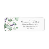 Rustic Lavender & Eucalyptus Return Address Label (Voorkant)