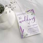 Rustic Lavender & Eucalyptus Sage & Lila huwelijk Kaart