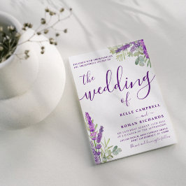 Rustic Lavender & Eucalyptus Sage & Lila huwelijk Kaart