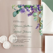 Rustic Lavender Eucalyptus Wedding Acryl Uitnodigingen