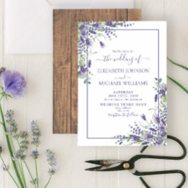 Rustic Lavender Eucalyptus Wood Script Weddenschap Kaart