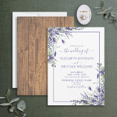 Rustic Lavender Eucalyptus Wood Script Weddenschap Kaart