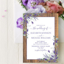 Rustic Lavender Eucalyptus Wood Script Weddenschap