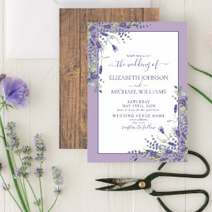 Rustic Lavender Eucalyptus Wood Weddenschap Kaart