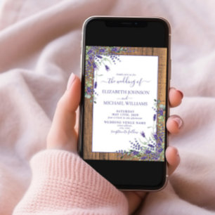 Rustic Lavender Eucalyptus Wood Weddenschap Kaart