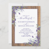 Rustic Lavender Eucalyptus Wood Weddenschap Kaart (Voorkant)