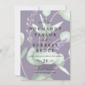 Rustic Lavender Faded Eucalyptus Wedding Kaart (Voorkant)