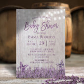 Rustic Lavender Floral Butterfly Baby shower Kaart
