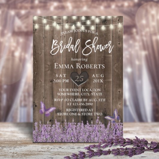 Rustic Lavender Floral Dark Vrijgezellenfeest Kaart