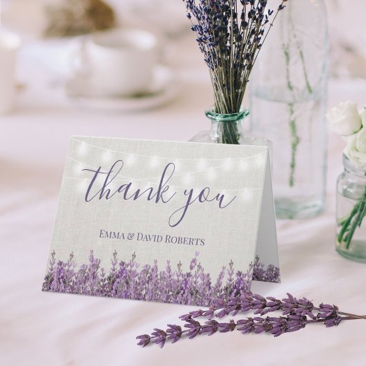 Rustic Lavender Floral Elegant Wedding Bedankt