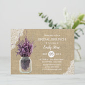 Rustic Lavender Floral Jar Burlap Vrijgezellenfees Kaart (Staand voorkant)