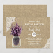Rustic Lavender Floral Jar Burlap Vrijgezellenfees Kaart (Voorkant / Achterkant)