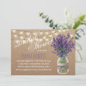 Rustic Lavender Floral Jar Kraft Vrijgezellenfeest Kaart (Staand voorkant)