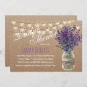 Rustic Lavender Floral Jar Kraft Vrijgezellenfeest Kaart (Voorkant / Achterkant)
