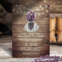 Rustic Lavender Floral Jar String Lights Wedding