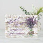 Rustic Lavender Floral Mason Jar Vrijgezellenfeest Kaart (Staand voorkant)