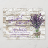 Rustic Lavender Floral Mason Jar Vrijgezellenfeest Kaart (Voorkant / Achterkant)