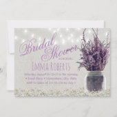 Rustic Lavender Floral Mason Jar Vrijgezellenfeest Kaart (Voorkant)