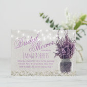 Rustic Lavender Floral Mason Jar Vrijgezellenfeest Kaart (Staand voorkant)
