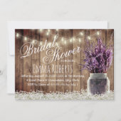 Rustic Lavender Floral Mason Jar Vrijgezellenfeest Kaart (Voorkant)