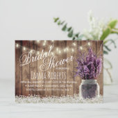 Rustic Lavender Floral Mason Jar Vrijgezellenfeest Kaart (Staand voorkant)
