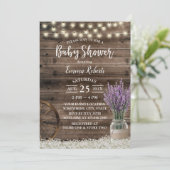 Rustic Lavender Floral String Lights Baby shower Kaart (Staand voorkant)
