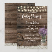 Rustic Lavender Floral String Lights Baby shower Kaart (Voorkant / Achterkant)