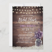 Rustic Lavender Floral String Lights Vrijgezellenf Kaart (Voorkant)