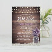 Rustic Lavender Floral String Lights Vrijgezellenf Kaart (Staand voorkant)