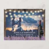 Rustic Lavender Floral Wedding Photo Save the Date Aankondigingskaart