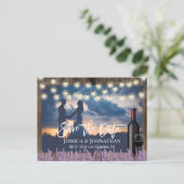 Rustic Lavender Floral Wedding Photo Save the Date Aankondigingskaart (Staand voorkant)