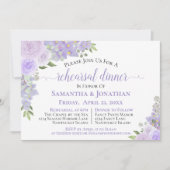 Rustic Lavender Floral Wedding Rehearsal Dinner Kaart (Voorkant)