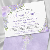 Rustic Lavender Floral Wedding Rehearsal Dinner Kaart