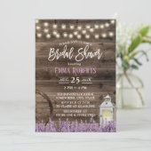 Rustic Lavender Floral White Lantern Vrijgezellenf Kaart (Staand voorkant)