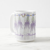 Rustic Lavender Flower Bundle Monogram Sjabloon Koffiemok (Voorkant links)