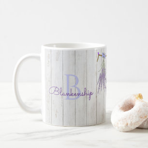 Rustic Lavender Flower Bundle Monogram Sjabloon Koffiemok