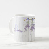 Rustic Lavender Flower Bundle Monogram Sjabloon Koffiemok (Voorkant links)